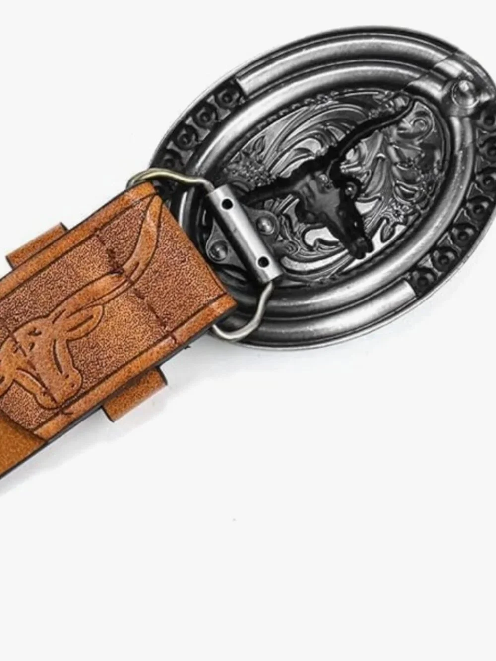 Western-Cowboy Wide Leather Belt Buckle